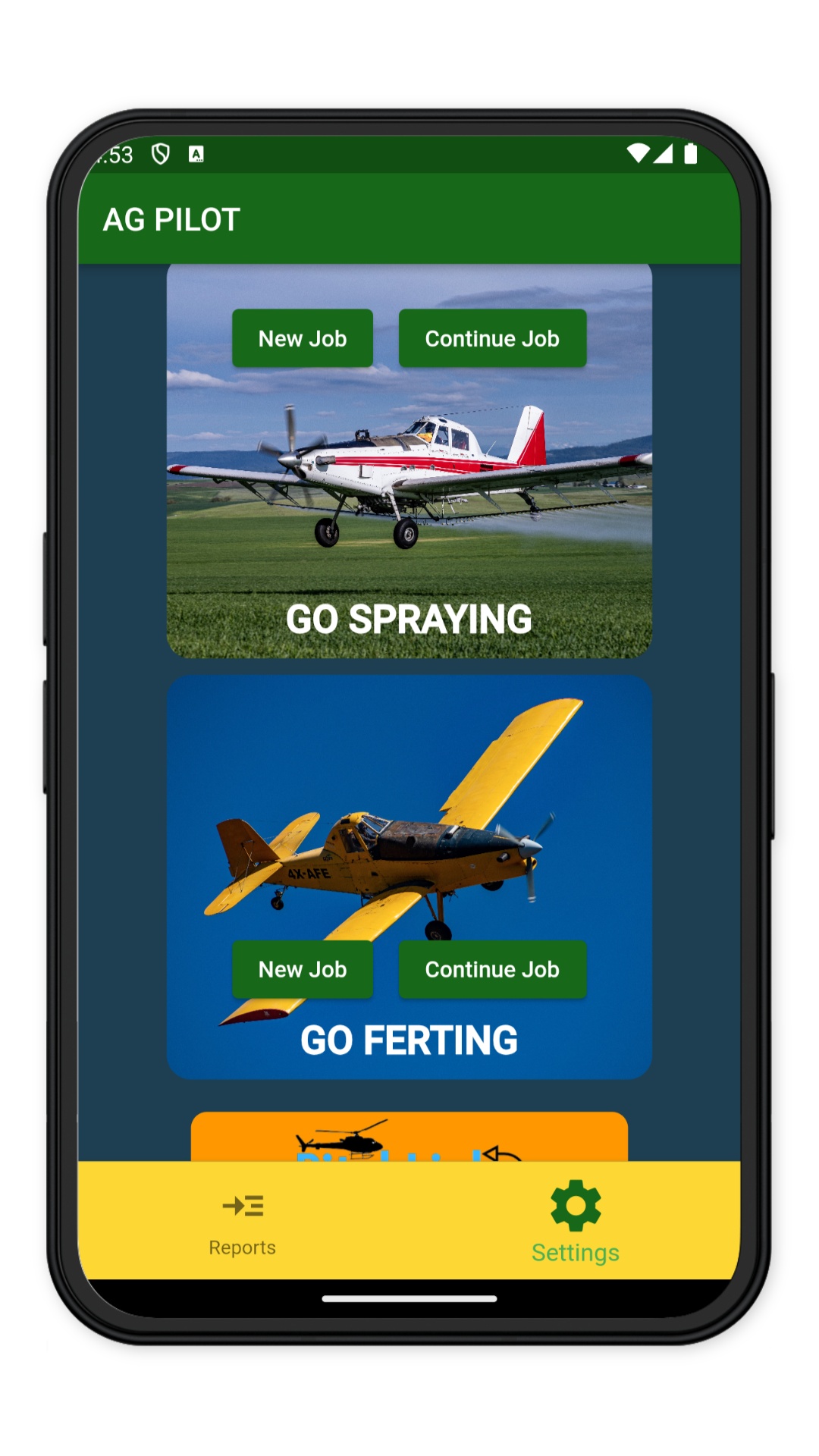 AgPilot operation screen
