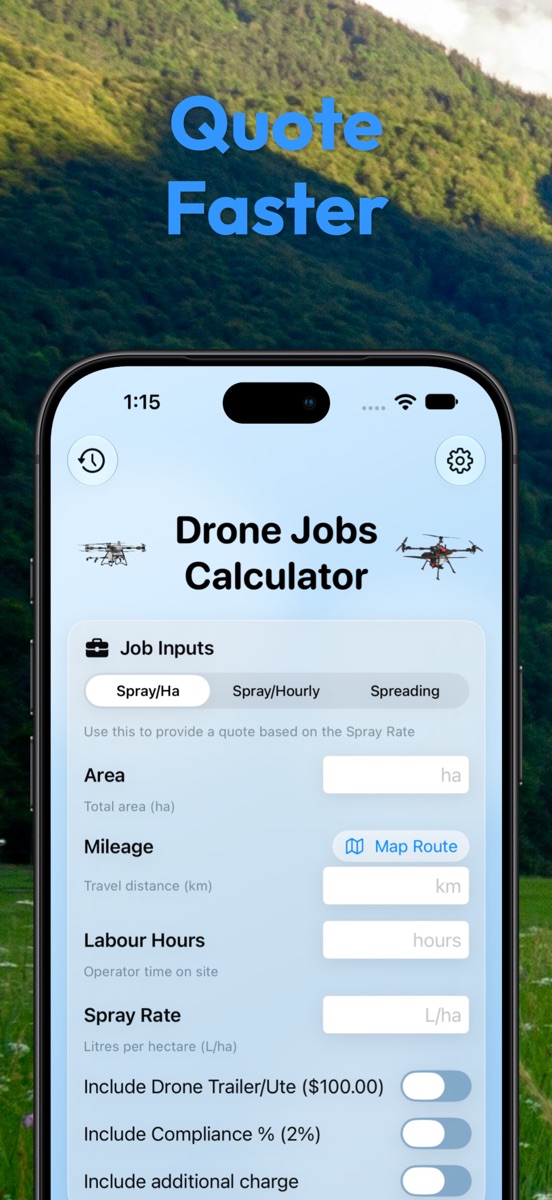 Quote faster with the DroneCalc job calculator